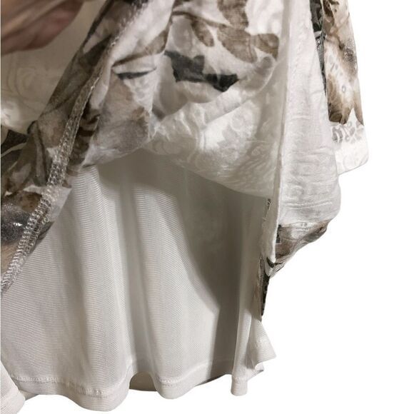 Alfred Dunner top Size PL floral burnout lined round neckline metallic highlight - Picture 3 of 5